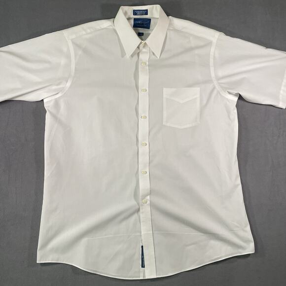 Towncraft Other - Vintage 80s Shirt Towncraft White Short Sleeve Button Front Men's 16.5